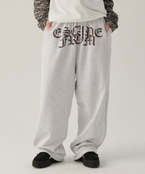 Lace Cross Print Sweatpants White Melange