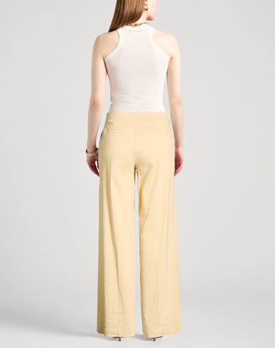 Woman Pants Beige Size 6 Linen, Viscose, Elastane