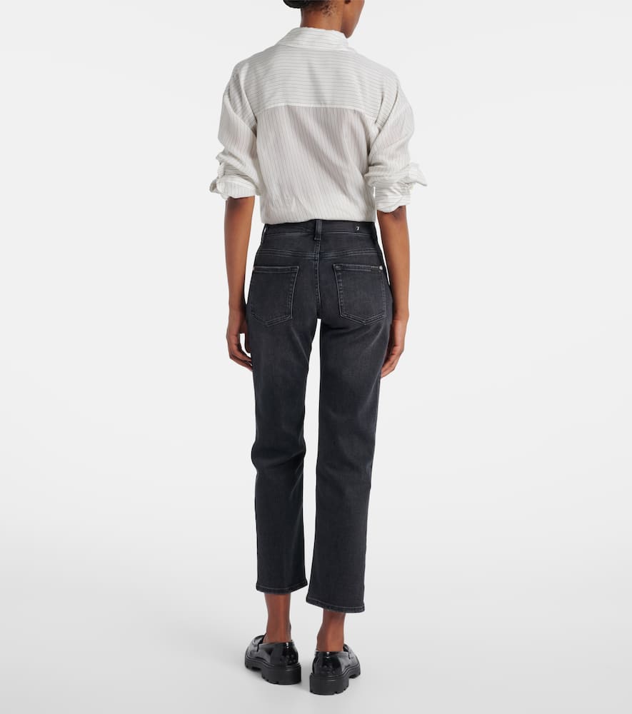 Calie Straight cropped mid-rise straight jeans