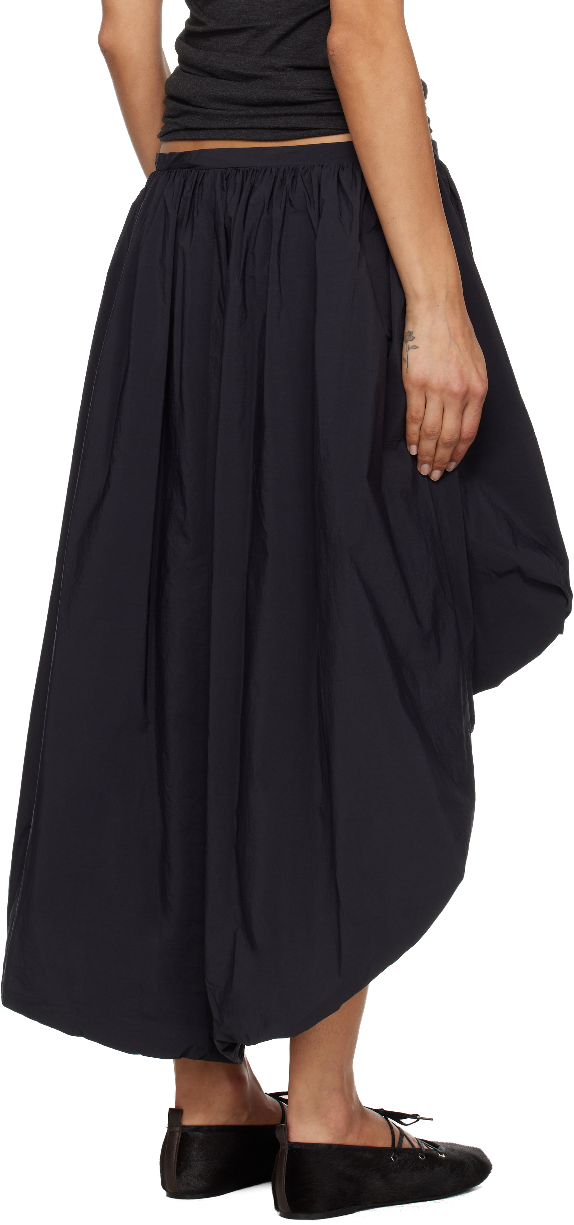 Black Fanquir Midi Skirt