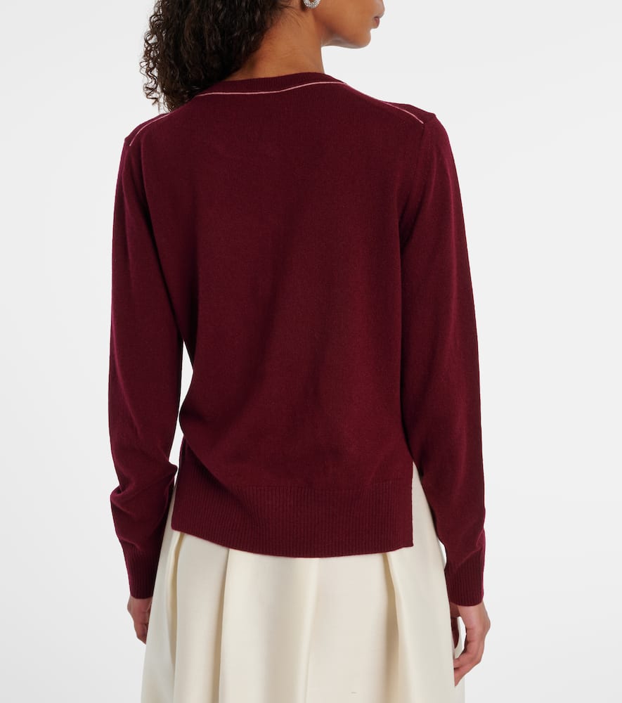 Embroidered cashmere and wool cardigan