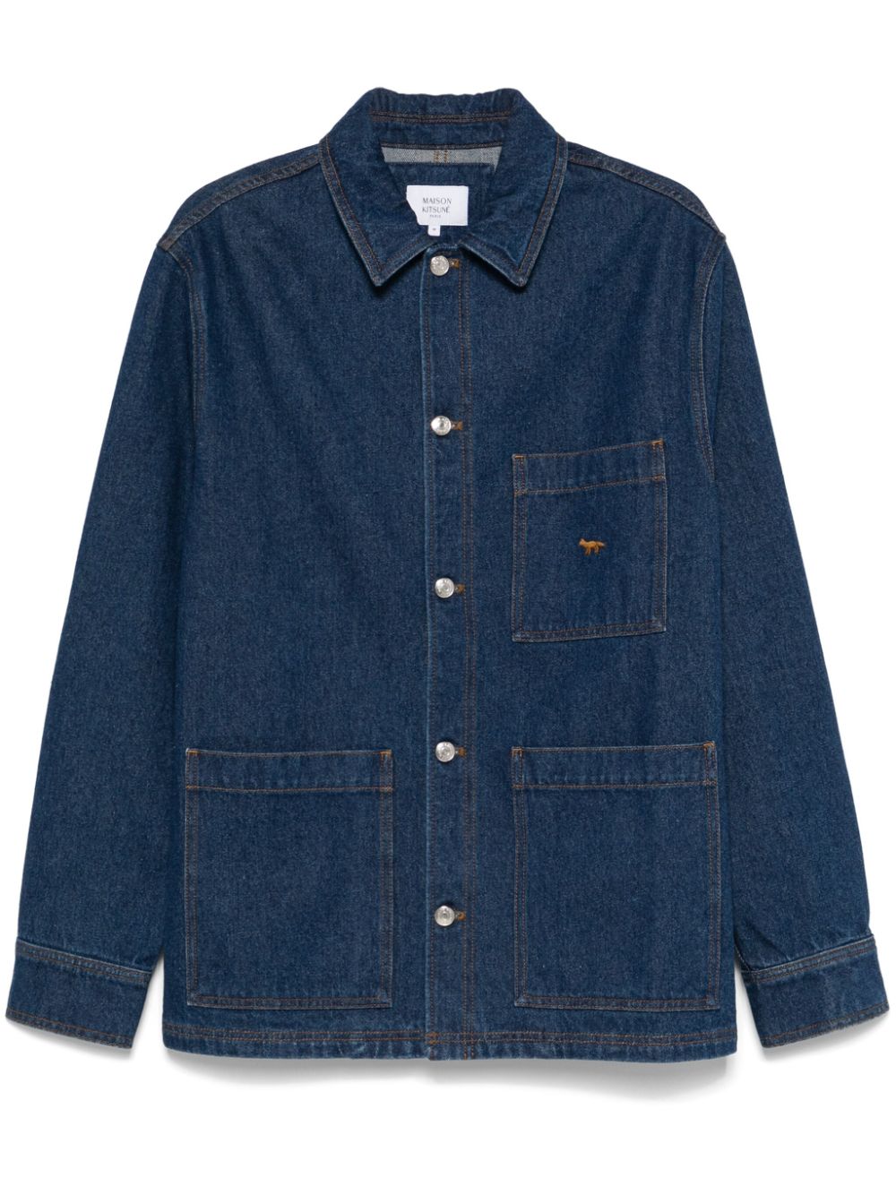Spread-collar denim jacdket - Blue