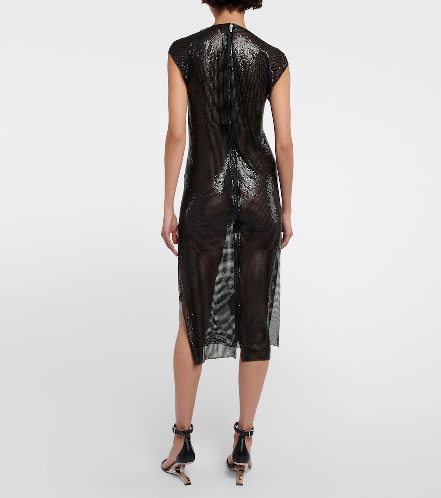 Crystal-embellished cutout midi dress