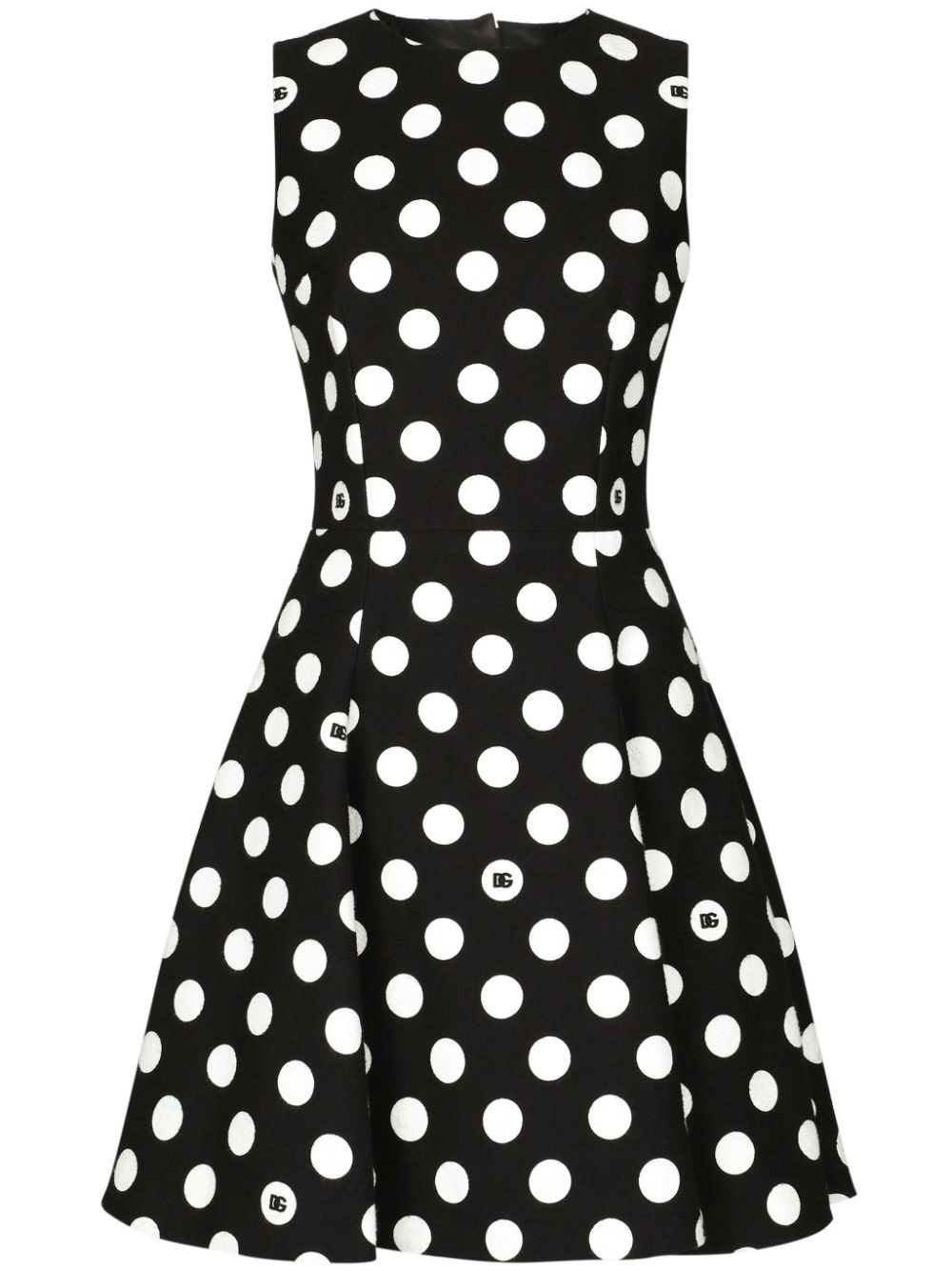 Polka-dot cotton minidress - Black