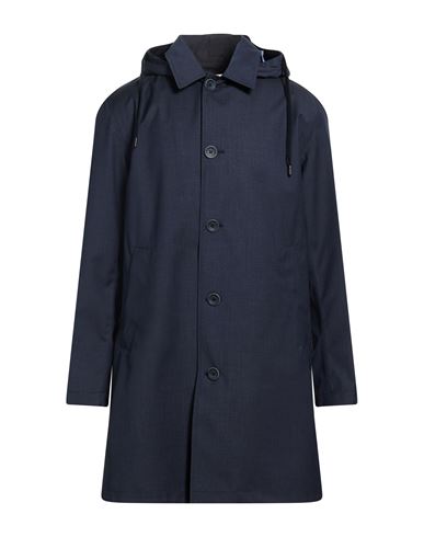 Man Overcoat & Trench Coat Navy Size 40 Virgin Wool