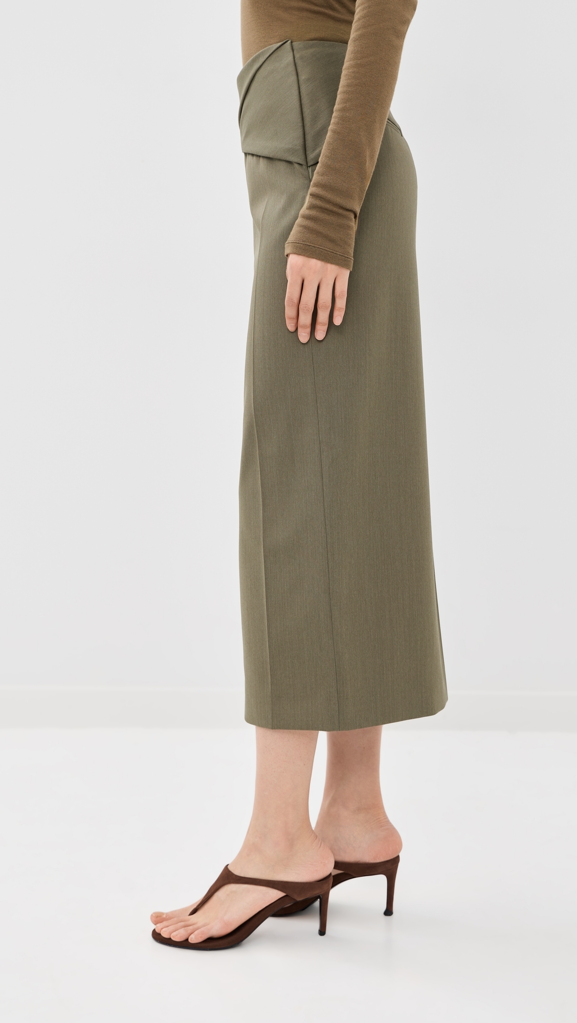 Wrap Detail Skirt Sage Melange
