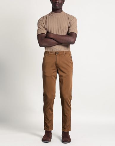 Man Pants Chocolate brown Size 30 Cotton, Polyester, Polyamide, Elastane