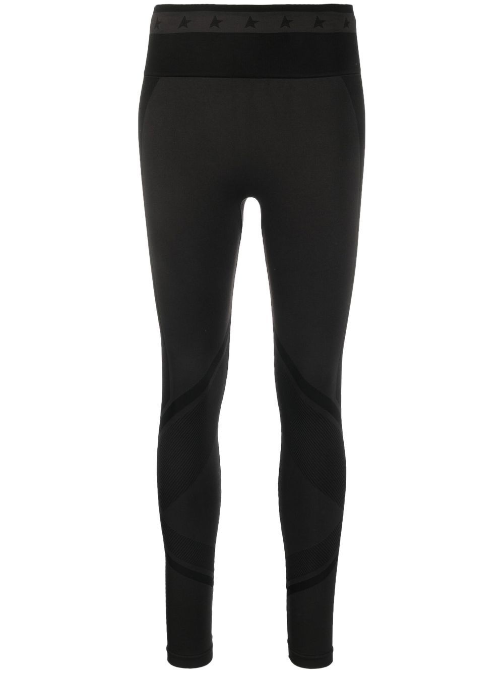 Logo-embellished panelled leggings - Black
