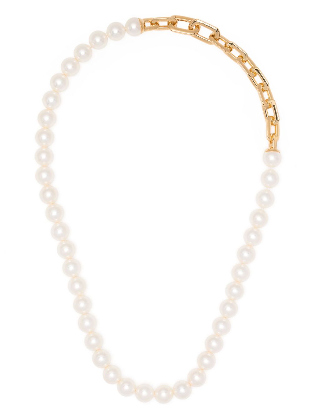 Pearl chain detail necklace - White