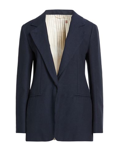 Woman Blazer Midnight blue Size 10 Cotton, Linen, Polyester