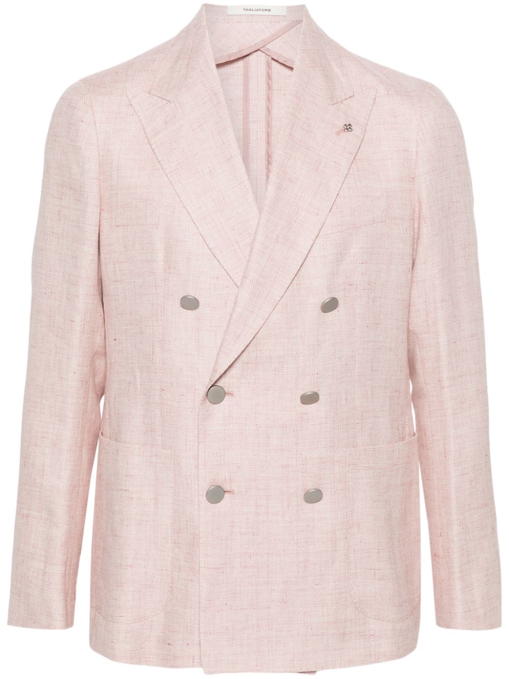 Mélange double-breasted blazer - Pink