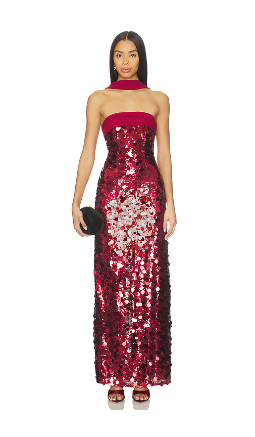 MAJORELLE Millie Gown in Burgundy. XS. Also in