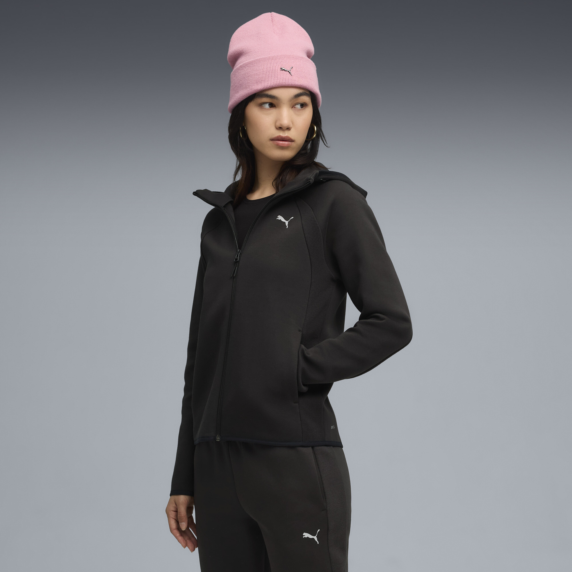 PUMA Evostripe Women's Zip Up Hoodie in Black