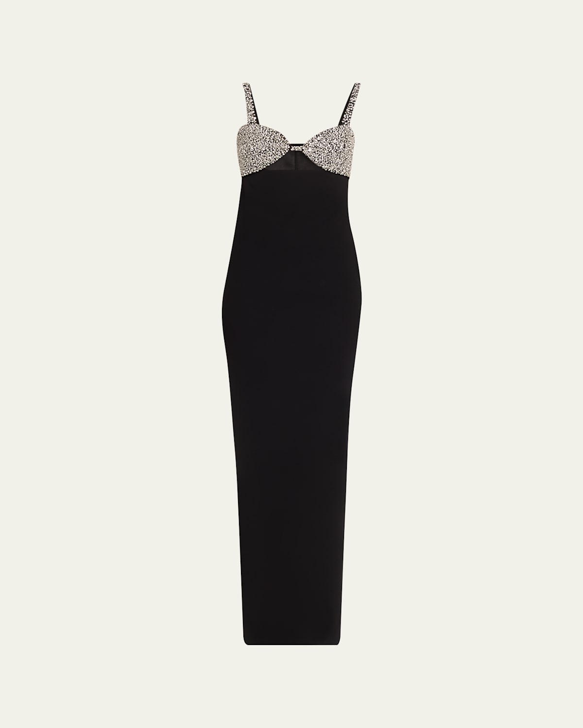 Lux Crystal-Embellished Cutout Column Gown