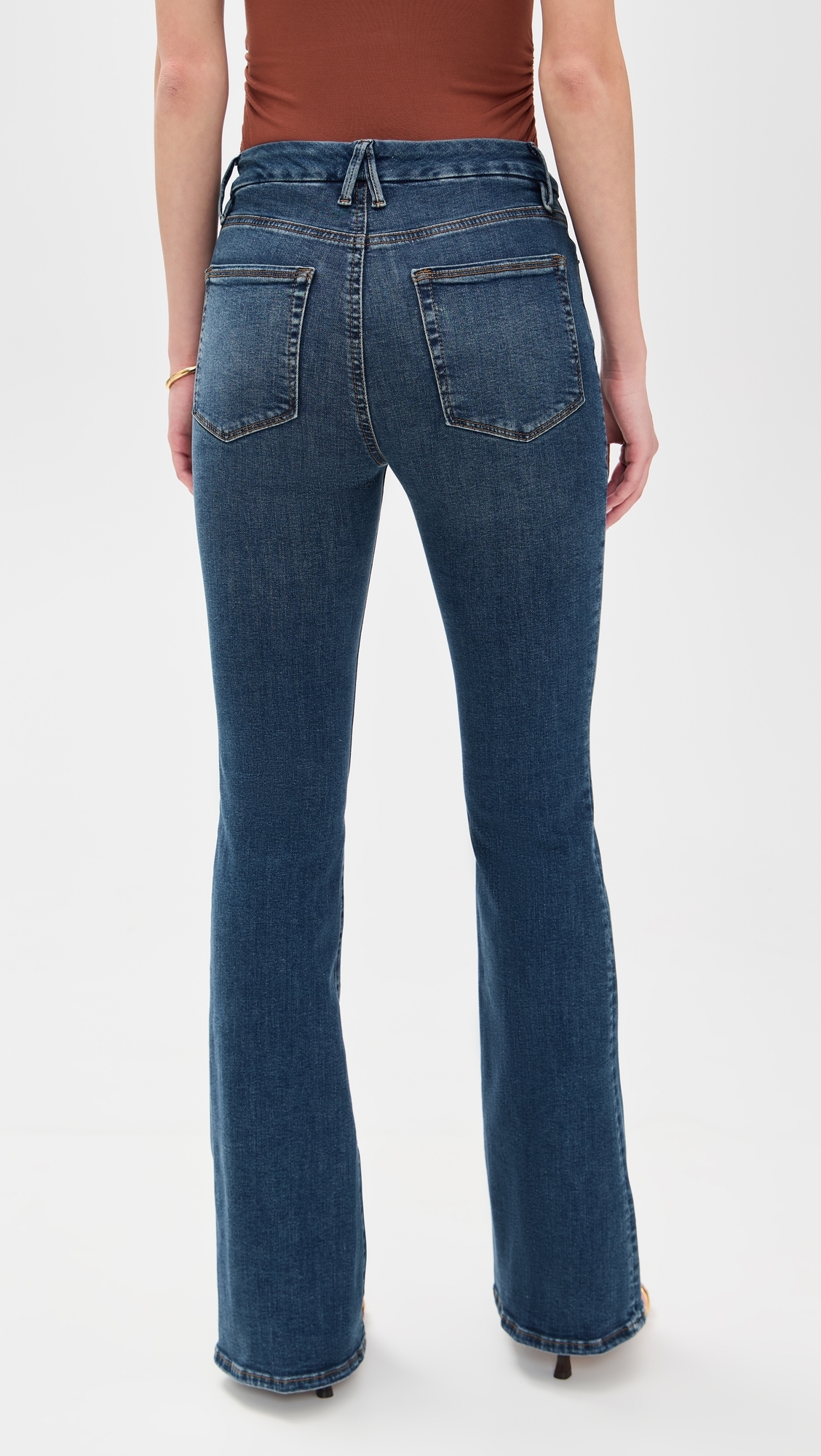 Good American Good Legs Flare Jeans Blue004