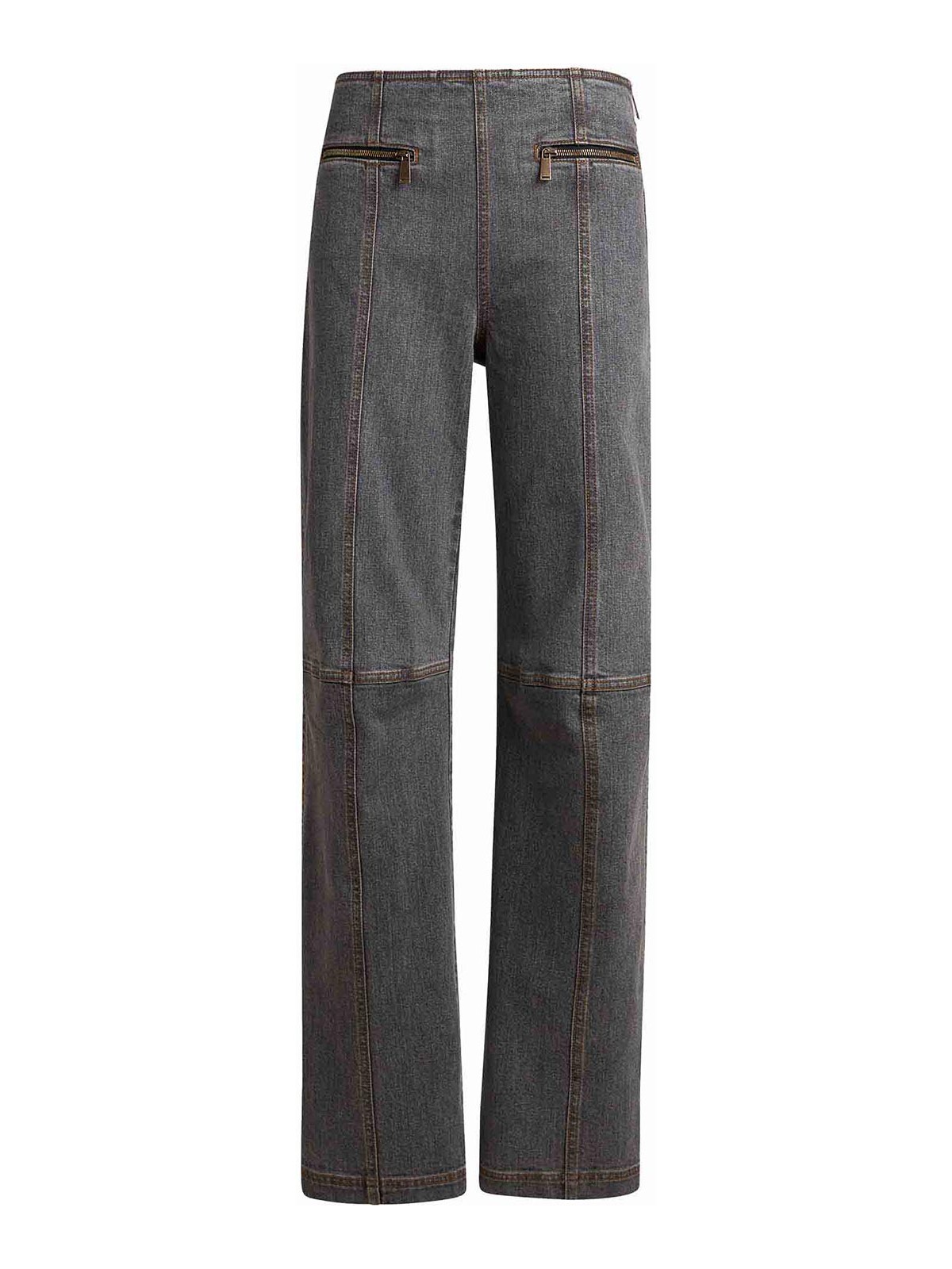 Straight-Leg Grey Stretch Cotton Denim Jeans