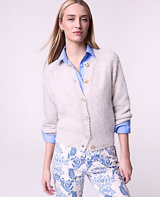 Ann Taylor Weekend Cozy Crew Neck Cardigan