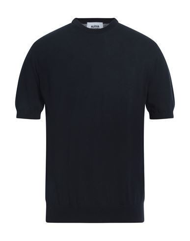 Alpha Studio Man Sweater Midnight blue Size 46 Cotton