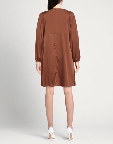 Woman Mini dress Brown Size 8 Polyester, Elastane