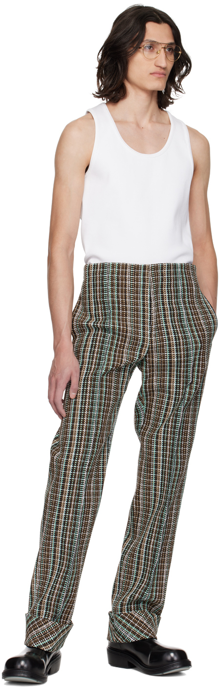 Bottega Veneta Brown Check Trousers