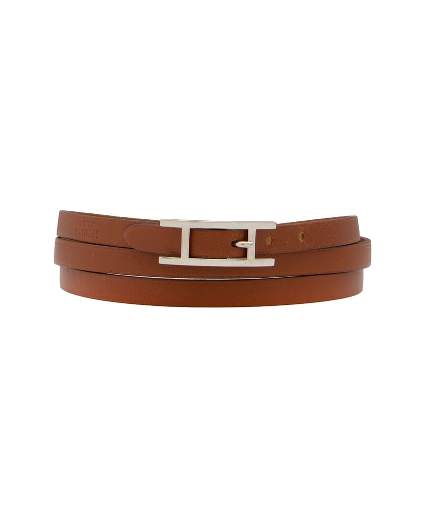 Leather Triple Tour Metal Bracelet (Authentic Pre-Loved)