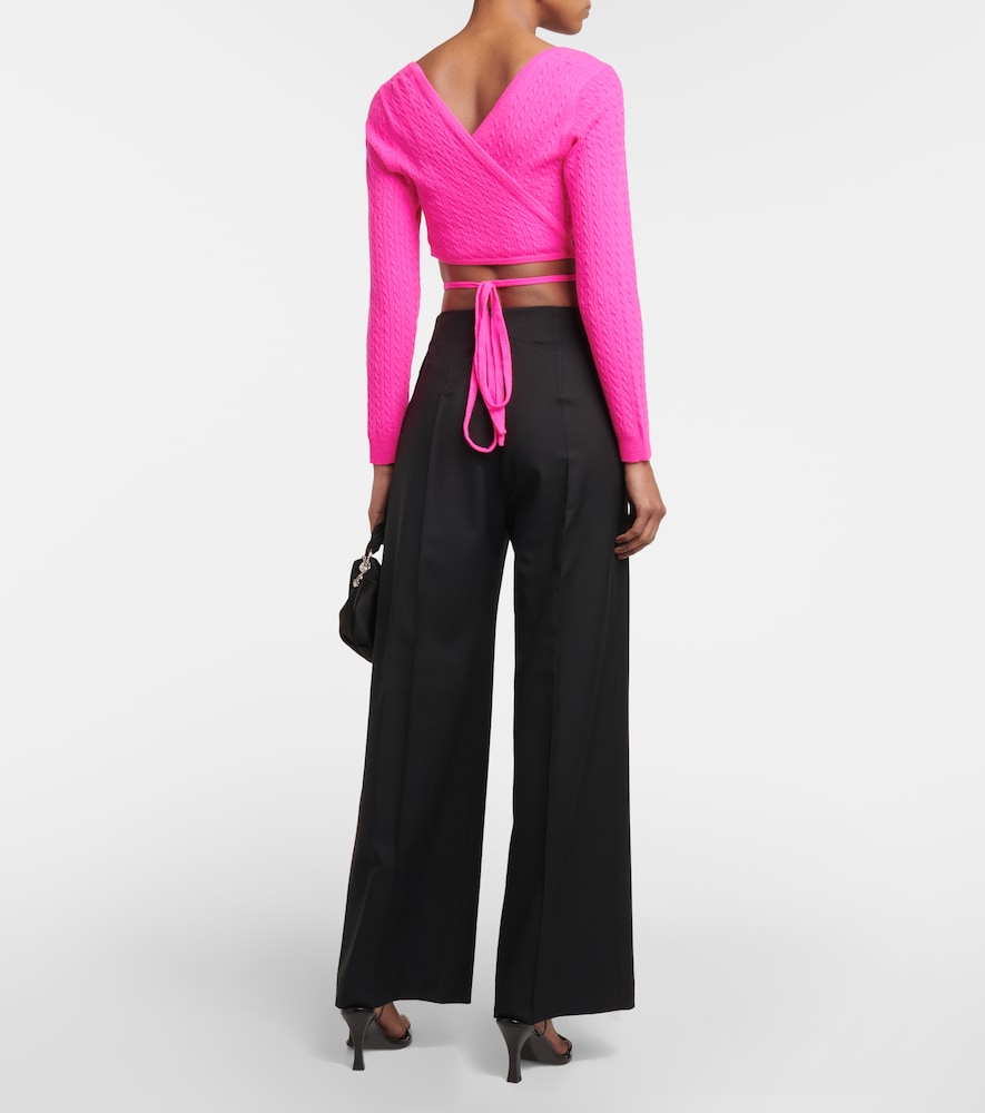 Cropped wool and cashmere sweater