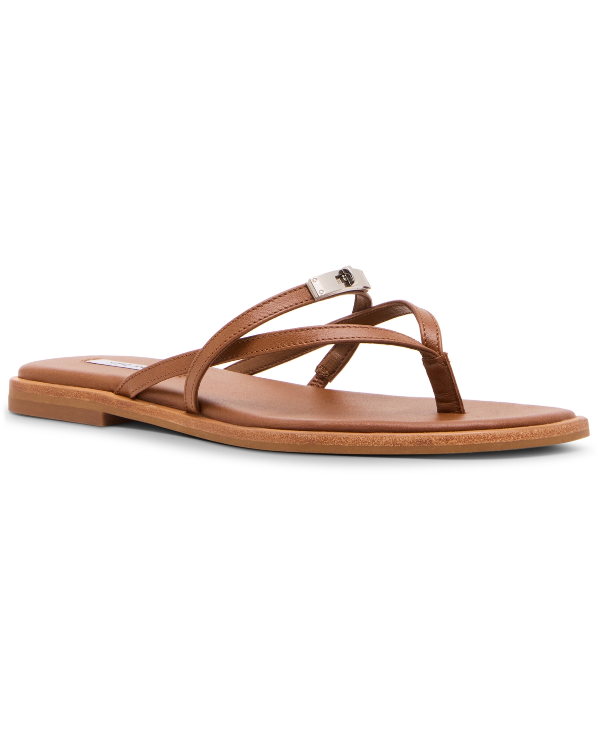 Women's Catalina Buckled Slip-On Thong Sandals - Tan Leather