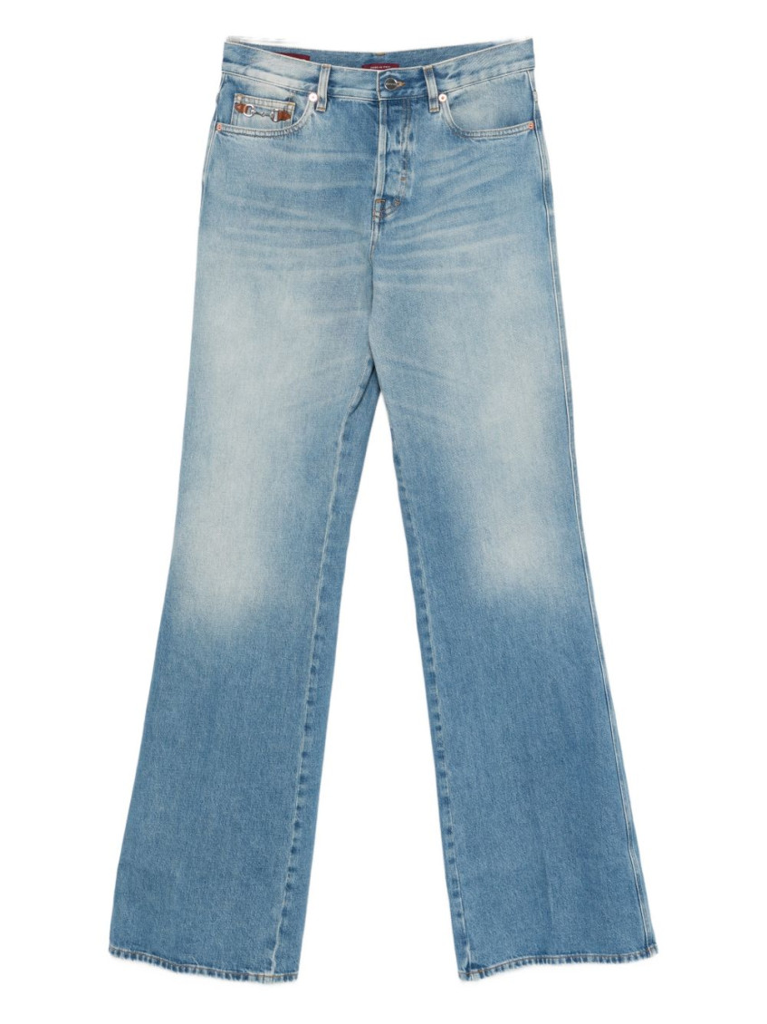 Gucci - mid rise flare trousers belt loop design