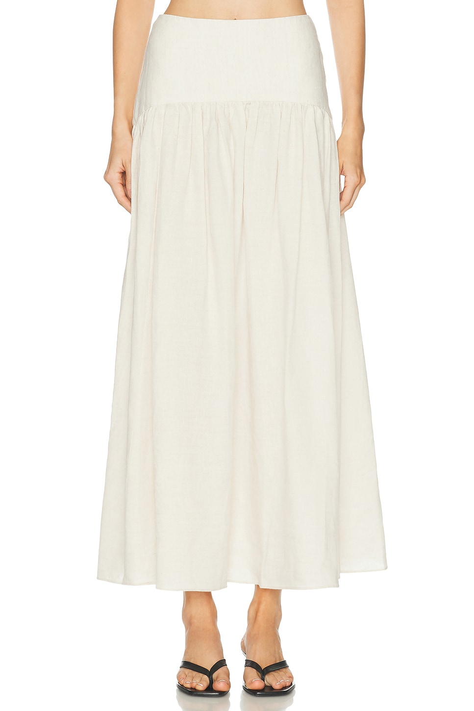 Staud Procida Linen Skirt in Natural - Neutral. 0 also