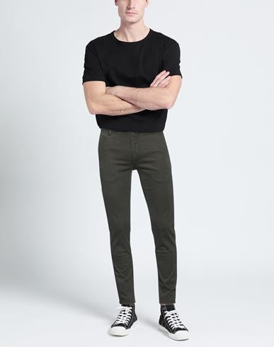 Teleria Zed Man Pants Dark green Size 30 Cotton, Elastane
