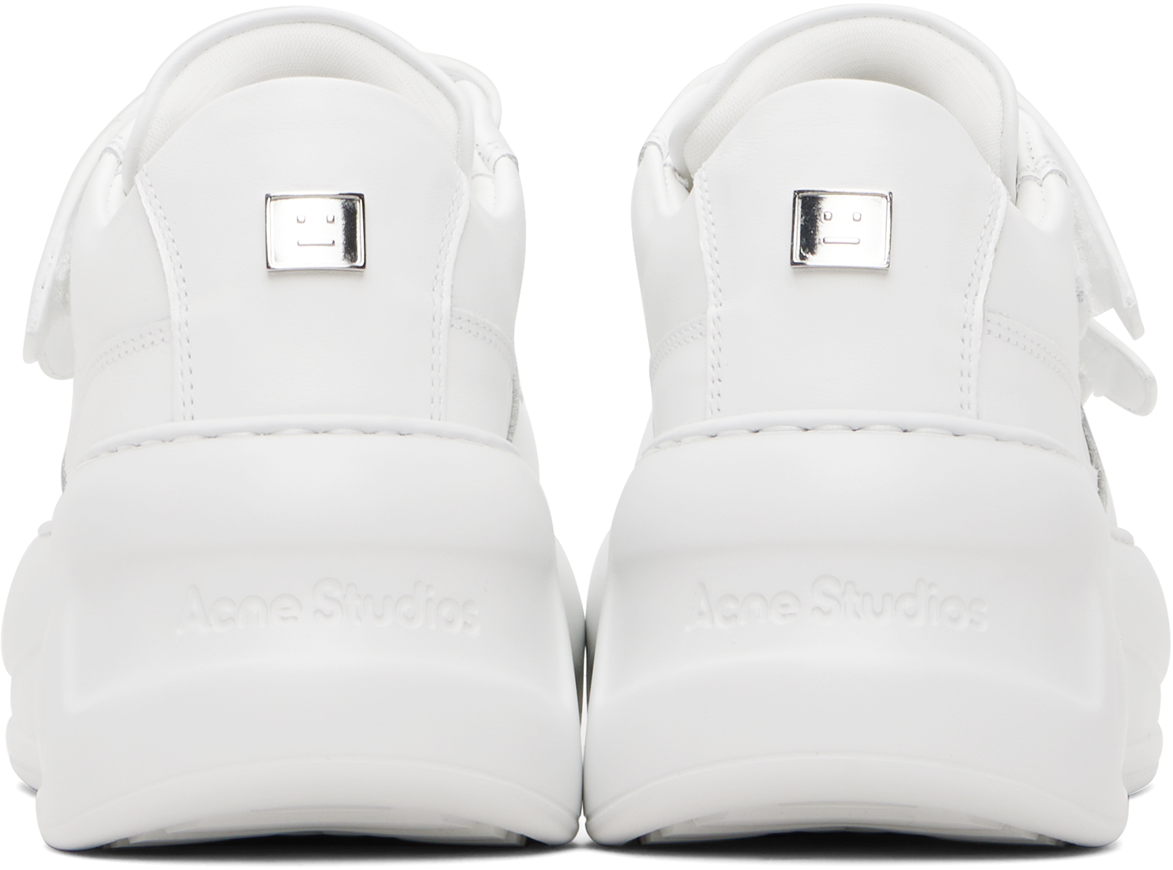 White Velcro Strap Platform Sneakers