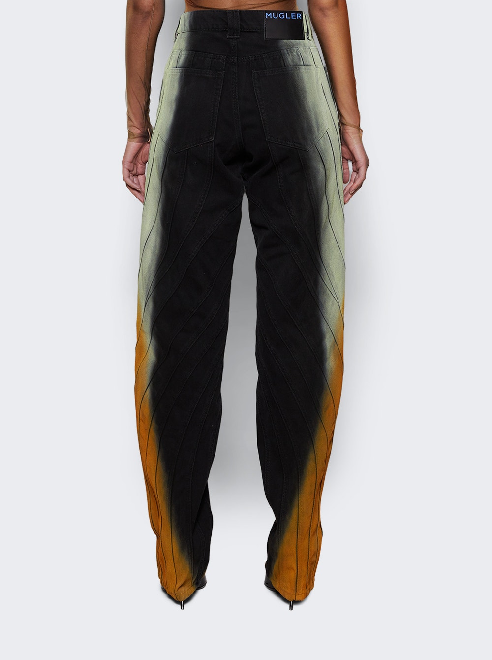 Gradient-effect spiral baggy jeans - Brown