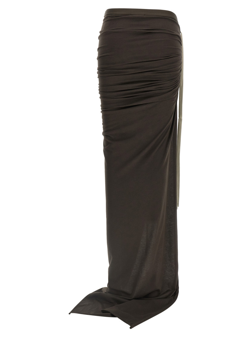 Rick Owens - moncler skirt asymmetric hem ruched drawstring
