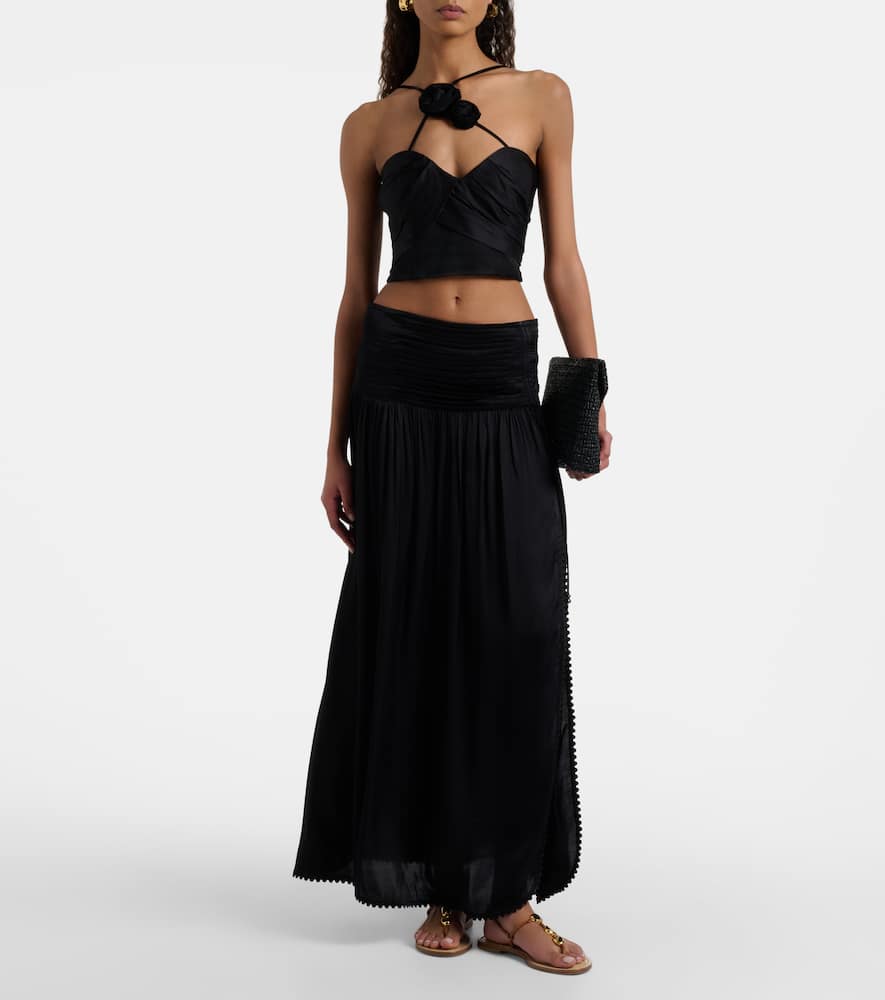 Scalloped maxi skirt