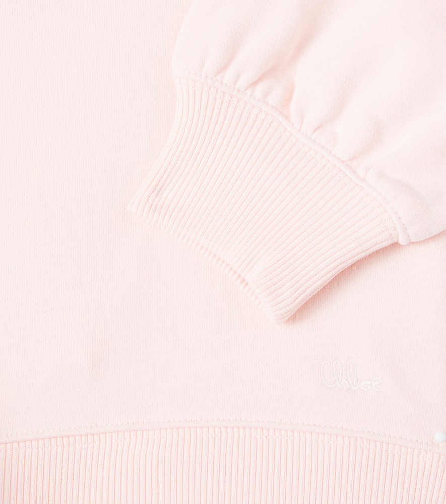 Chloé Kids Lace-trimmed cotton fleece sweatshirt