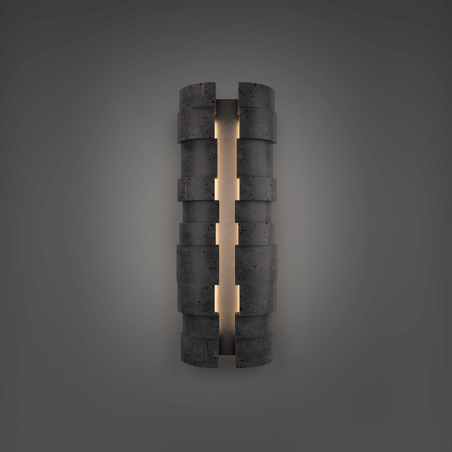 Basalt Stone Black LED Outdoor Wall Sconce from the Formation Collection