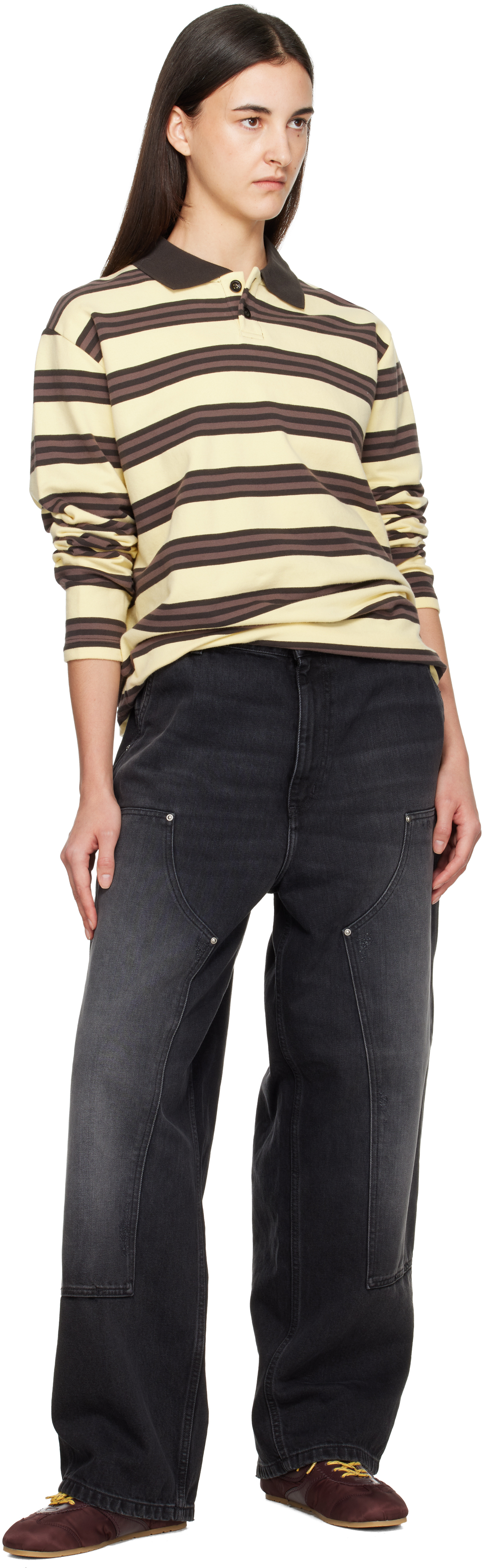 Black Brandon Double Knee Jeans