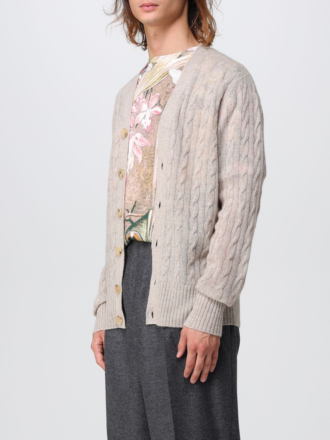Cable-knit cashmere cardigan - Neutrals