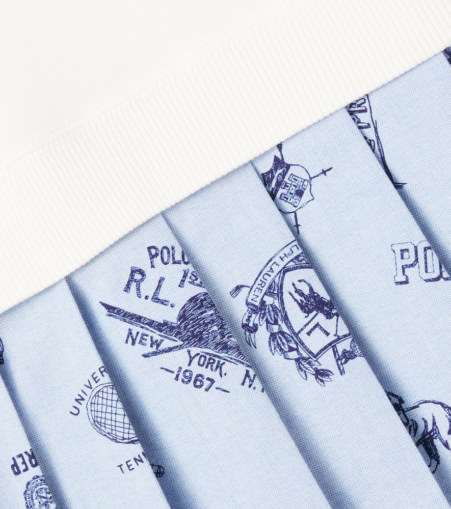 Pleated cotton-blend terry polo dress