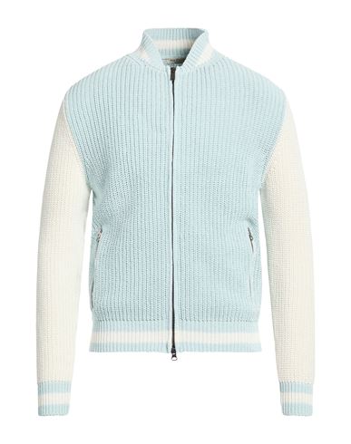 Man Cardigan Sky blue Size M Cotton, Polyamide