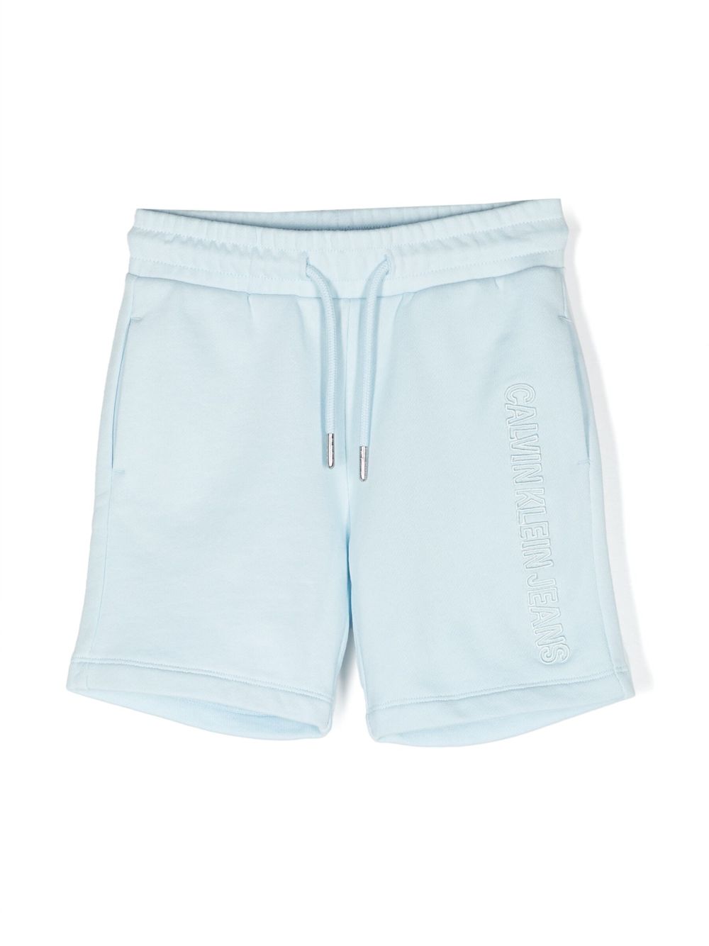 Logo-embroidered drawstring track shorts - Blue