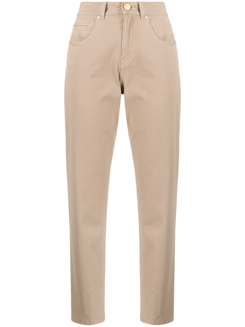 Mid-rise straight-leg jeans - Brown