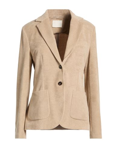 Woman Blazer Beige Size 10 Cotton, Polyester