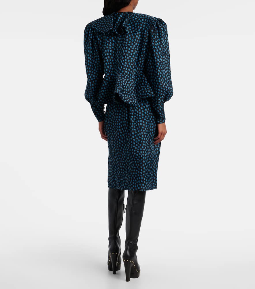 Chloé Polka-dot silk jacquard midi skirt