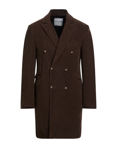 Man Coat Dark brown Size 42 Cotton, Polyester