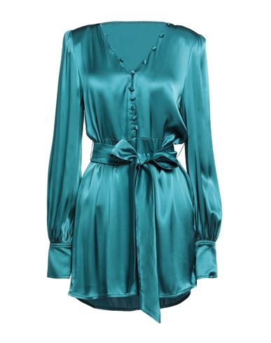 Mar De Margaritas Woman Mini dress Deep teal Size L Viscose