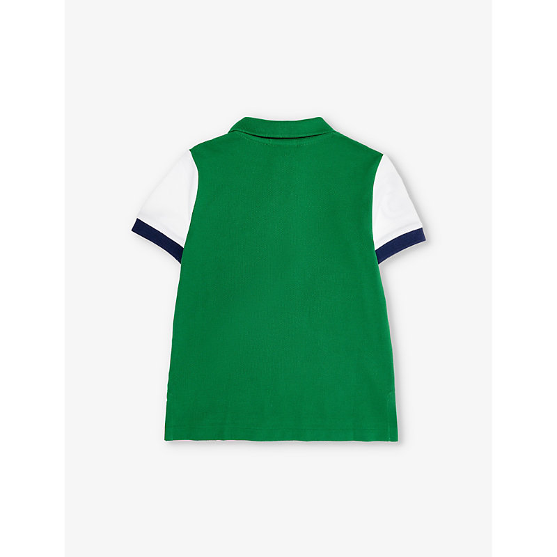 Boys Green Kids Brand-embroidered Cotton-piqué Polo Shirt 4 Years