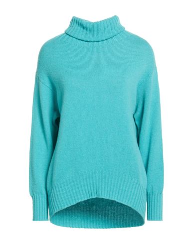 Woman Turtleneck Turquoise Size M Cashmere