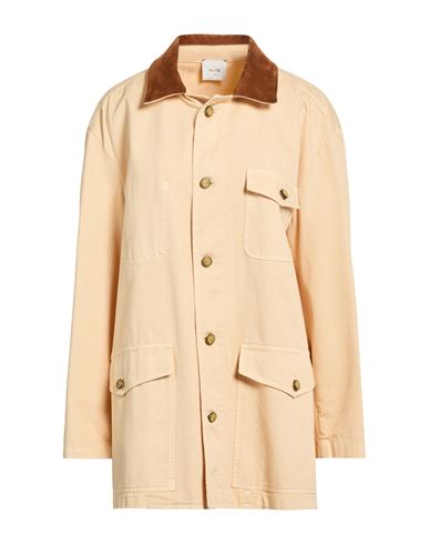 Crème Woman Jacket Sand Size XS Cotton, Leather