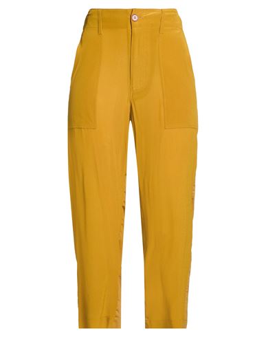 Woman Pants Mustard Size 4 Silk, Cotton, Elastane